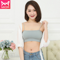 猫人美背内衣女无钢圈运动防滑裹胸文胸薄款防走光休闲吊带背心
