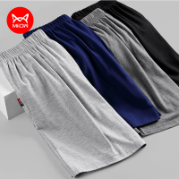 猫人睡裤男夏季薄款五分裤短裤家居裤休闲宽松大码莫代尔棉运动裤