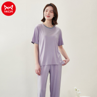 猫人男士女士冰丝家居服套装