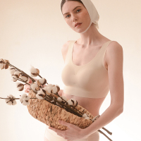 运动文胸内衣女无钢圈聚拢无痕睡眠文胸瑜伽背心防震跑步背心裹胸