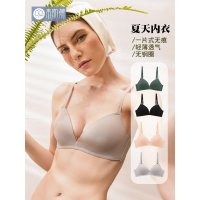 内衣女无钢圈薄款聚拢无痕光面小胸性感睡眠透气三角杯文胸上托夏