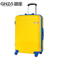 银座铝框万向轮拉杆箱PC+ABS登机箱 学生箱包24寸