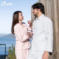 顶瓜瓜情侣男女睡衣春夏纯棉纱布家居服纯色舒适简约休闲新品