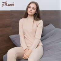 顶瓜瓜保暖内衣女纯棉 100%棉毛圆领秋衣秋裤男士彩棉半高领打底衫