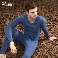 顶瓜瓜秋衣秋裤男棉质大圆领长袖情侣简约保暖内衣女版套装薄款