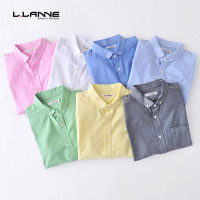 LLANNE衬衫男长袖修身春季牛津纺衬衣男士休闲寸衫青年称衫寸衣潮