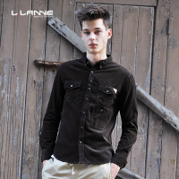 LLANNE衬衫男长袖春季修身灯芯绒寸衣男装青年休闲棉衬衣英伦潮流
