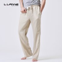 LLANNE休闲裤男士中国风夏季亚麻裤宽松棉麻布薄款直筒麻料裤子