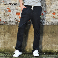 LLANNE春季修身薄款卫裤系带长裤子针织纯棉收腿休闲运动裤男潮