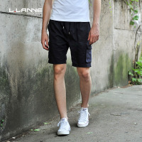 LLANNE短裤男夏天宽松麻料直筒休闲五分裤男士松紧腰棉麻中裤男潮