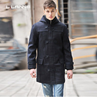 LLANNE拉朗尼毛呢大衣男中长款修身连帽呢子外套男士加厚妮子大衣