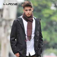 LLANNE棉衣男青年冬季外套棉服中长款连帽修身男士休闲棉袄潮流