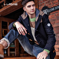 LLANNE毛呢大衣男中长款加厚冬季牛角扣毛呢外套呢子大衣妮子外套