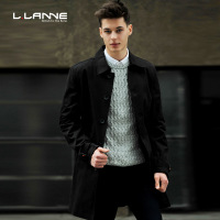 拉朗尼风衣男中长款春季英伦外套男士单排扣纯色青年秋上衣潮