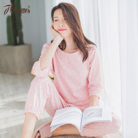 顶瓜瓜春夏秋季纯棉可爱女睡衣家居服套装清新甜美情侣新款