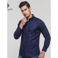 U.S. POLO ASSN.男装长袖衬衫男士时尚商务休闲衫衣纯色衬衫男装