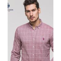 保罗官方男士格子衬衫男长袖帅气休闲韩版修身商务宽松条纹衬衣