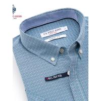U.S. POLO ASSN.短袖衬衫男纯棉休闲春夏新款时尚短袖格子男衬衣