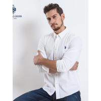 U.S. POLO ASSN.长袖衬衫男纯棉修身帅气新款牛津纺商务休闲衬衣