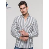 U.S. POLO ASSN.春季棉质长袖衬衫男棉衬衣条纹打底衫修身型衬衫