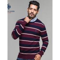 U.S. POLO ASSN.男士毛衣官方新品潮流针织衫休闲条纹套头羊毛衫