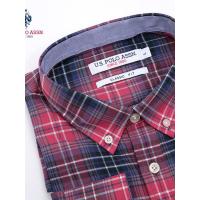 U.S. POLO ASSN.衬衣男长袖纯棉格子商务休闲衬衫官方新款男衬衣