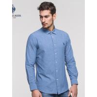 U.S. POLO ASSN.衬衫男衬衣纯色纯棉长袖青少年修身休闲潮流帅气