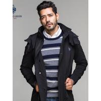 棉衣男中长款冬季新款棉衣青年纯色棉袄时尚保暖冬季连帽外套男