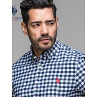 男士全棉格子衬衫纯棉官方新款商务休闲青年休闲磨毛衬衣男长袖