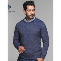 针织衫男套头长袖圆领毛线衫秋季新品个性青年纯色打底毛衣外套