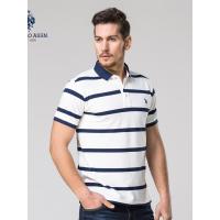 U.S. POLO ASSN.男士短袖条纹棉质t恤夏季新款时尚休闲翻领polo衫