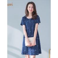 睡裙女夏纯棉 顶瓜瓜顶呱呱夏季短袖性感 公主长裙大码宽松睡衣