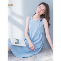 纯棉睡裙女夏 顶瓜瓜顶呱呱可爱甜美薄款学生背心睡衣居家长裙