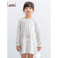 顶瓜瓜儿童睡衣女童睡裙春夏纯棉印花长袖女孩家居裙