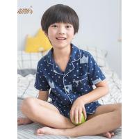 顶瓜瓜睡衣儿童纯棉短袖男女童薄款卡通印花家居服套装 新款