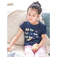 顶瓜瓜睡衣女童纯棉夏短袖卡通立体印花家居服套装 春夏新款