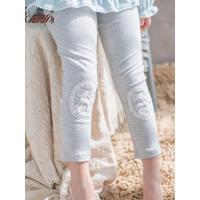 顶瓜瓜儿童打底裤女童裤子蕾丝蝴蝶结全棉单裤单条 春季新款