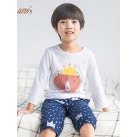 顶瓜瓜男童女童同款睡衣可爱印花纯棉家居服套装 春夏新款