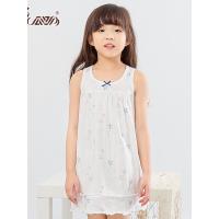 顶瓜瓜 儿童睡衣夏季女童纯棉睡裙圆领无袖背心家居裙