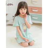顶瓜瓜儿童睡衣女大童睡裙夏季纯棉小孩睡衣短袖女孩家居服
