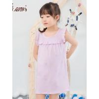 顶瓜瓜儿童睡衣女童纯棉睡裙圆领无袖背心星星图案家居裙