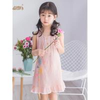 顶瓜瓜儿童睡裙夏季竹节棉薄款无袖背心裙女孩家居裙
