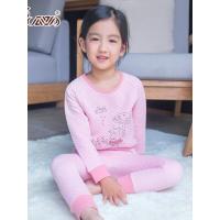 顶瓜瓜儿童内衣女童冬季夹棉空气层卡通可爱中厚款秋衣秋裤套装