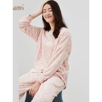 顶瓜瓜睡衣女秋冬珊瑚绒顶呱呱可外穿波点宽松舒适保暖家居服套装