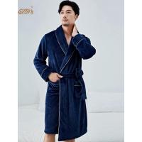睡袍男士秋冬加厚顶呱呱舒适可外穿法兰绒保暖长款青年时尚浴袍