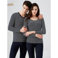 情侣条纹保暖内衣套装 顶瓜瓜顶呱呱官方贴身舒适棉秋衣秋裤套装