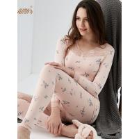 保暖内衣女秋冬 顶瓜瓜顶呱呱棉蕾丝性感贴身棉毛衫秋衣秋裤套装