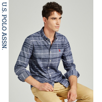 男格子衬衫上衣潮秋季长袖休闲青年衣美式男装纯棉磨毛衬衣潮流