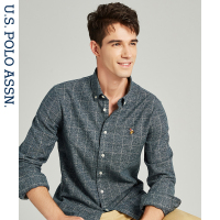 男衬衫格子磨毛袖衬衣纯棉格子衫男长袖 休闲原宿男士衬衣港风潮