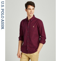 U.S. POLO ASSN.磨毛纯棉衬衫 修身美式休闲长袖男装衬衣潮流青年